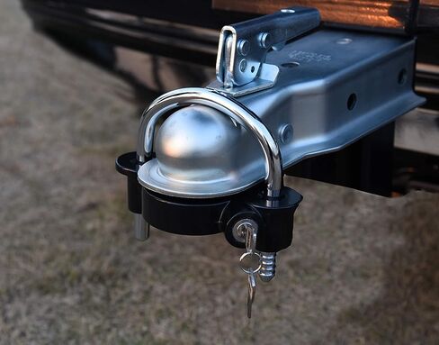 TOPTOW 63507 قفل وصلة المقطورة/RV، يناسب عالميًا لوصلات 1-7/8 بوصة، 2 بوصة و2-5/16 بوصة، نمط كرة السحب in Kuwait