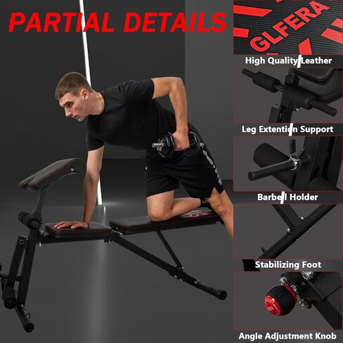 مقعد رفع الأثقال من جلفيرا، مقعد تمرين قابل للتعديل لتدريب قوة الجسم بالكامل، جهاز ضغط البدلاء مع تجعيد واعظ مطور الساق، مقعد منحدر منحدر للجلوس في صالة الألعاب الرياضية المنزلية in Kuwait