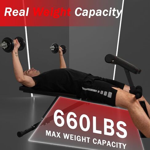 مقعد رفع الأثقال من جلفيرا، مقعد تمرين قابل للتعديل لتدريب قوة الجسم بالكامل، جهاز ضغط البدلاء مع تجعيد واعظ مطور الساق، مقعد منحدر منحدر للجلوس في صالة الألعاب الرياضية المنزلية in Kuwait