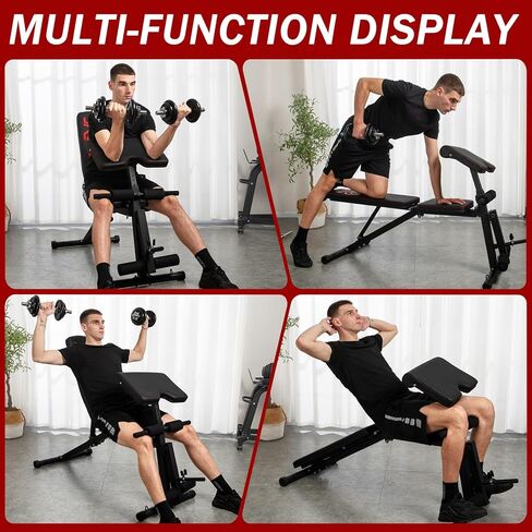 مقعد رفع الأثقال من جلفيرا، مقعد تمرين قابل للتعديل لتدريب قوة الجسم بالكامل، جهاز ضغط البدلاء مع تجعيد واعظ مطور الساق، مقعد منحدر منحدر للجلوس في صالة الألعاب الرياضية المنزلية in Kuwait