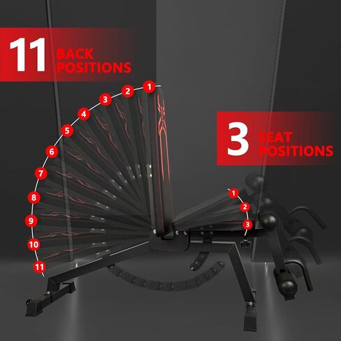 مقعد وزن قابل للتعديل من GLFERA، مقعد للتمرين عالي التحمل بوزن 880 رطل، مكبس مقعد لتدريب القوة، مقعد منحدر منحدر للجلوس في صالة الألعاب الرياضية المنزلية in Kuwait