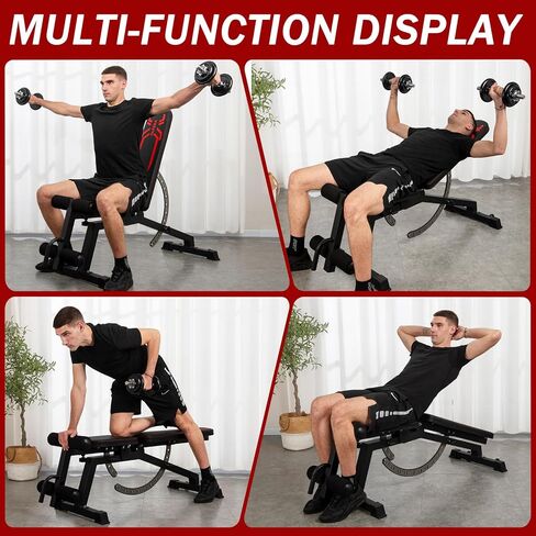 مقعد وزن قابل للتعديل من GLFERA، مقعد للتمرين عالي التحمل بوزن 880 رطل، مكبس مقعد لتدريب القوة، مقعد منحدر منحدر للجلوس في صالة الألعاب الرياضية المنزلية in Kuwait