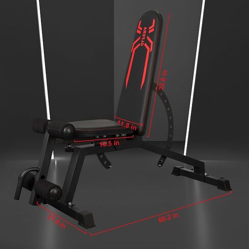 مقعد وزن قابل للتعديل من GLFERA، مقعد للتمرين عالي التحمل بوزن 880 رطل، مكبس مقعد لتدريب القوة، مقعد منحدر منحدر للجلوس في صالة الألعاب الرياضية المنزلية in Kuwait