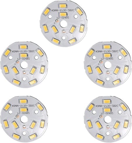 Bettomshin 5 قطعة 40 مللي متر ضياء LED رقاقة وحدة دائرية 5 واط الألومنيوم الأبيض الدافئ 6500 كيلو عالية الطاقة 300mA لمصباح الكاشف in Kuwait