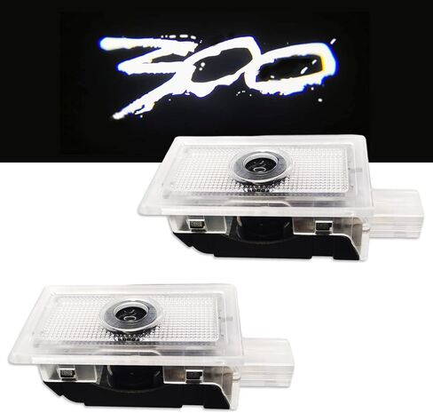 جهاز عرض شعار أضواء باب السيارة قطعتين من Hitluste مصمم لكرايسلر 300 300C 300S 2005-2022 [لا يبهت أبدًا]، ضوء ظل شبح لجهاز العرض الأحمر، 300 ملحق ضوء خطوة للباب - أبيض 01 in Kuwait