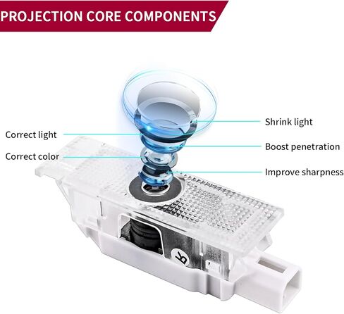 TFSOTLY Never Fade Alfa Romeo Door Light Logo, Projection Ghost Shadow Welcome Puddle Light Compatible with Stelvio Mito Giulietta Giulia 147 159 Accessories (White) in Saudi Arabia