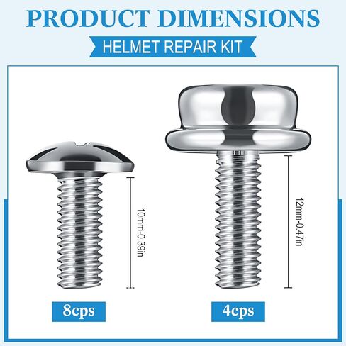 Blulu 12 Pcs Football Helmet Repair Kit Stainless Steel Helmet Mask Screw Kit with 4 Pcs 12mm Screws and 8 Pcs 10mm Screws Hockey Helmet Screws Facemask Hardware Kit for Youth Football Hockey Helmet in Saudi Arabia
