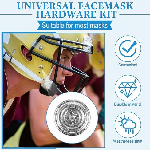 Blulu 12 Pcs Football Helmet Repair Kit Stainless Steel Helmet Mask Screw Kit with 4 Pcs 12mm Screws and 8 Pcs 10mm Screws Hockey Helmet Screws Facemask Hardware Kit for Youth Football Hockey Helmet in Saudi Arabia