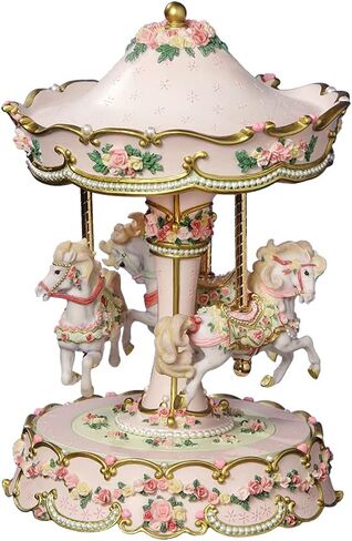 THE SAN FRANCISCO MUSIC BOX COMPANY Hearts and Roses 3-Horse Carousel in Saudi Arabia