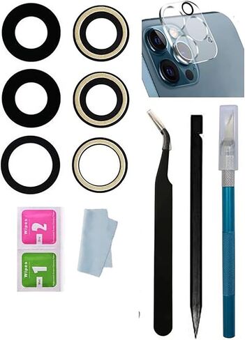 XBC 3pcs Rear Camera Glass Lens Replacement for iPhone 13 Pro/13Pro Max 6.7 Inch Adhesive Preinstalled with Tools Kit and Clean Cloth (Not for iPhone 13/13 Mini) in Saudi Arabia