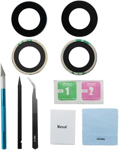 Xinidc 2PCS OEM Back Rear Camera Glass Lens Replacement for iPhone 15 for iPhone 15 Plus with Preinstalled Adhesive and Phone Repair Toolkit Set + Installation Manual in Kuwait