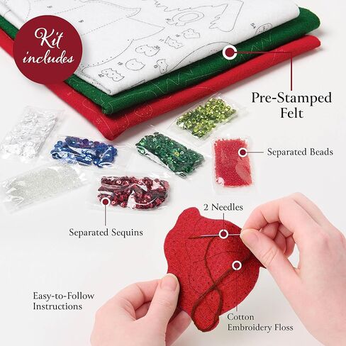 Bucilla, Peace and Love, Felt Applique 6 Piece Ornament Making Kit, Perfect for DIY Arts and Crafts, 89658E in Saudi Arabia