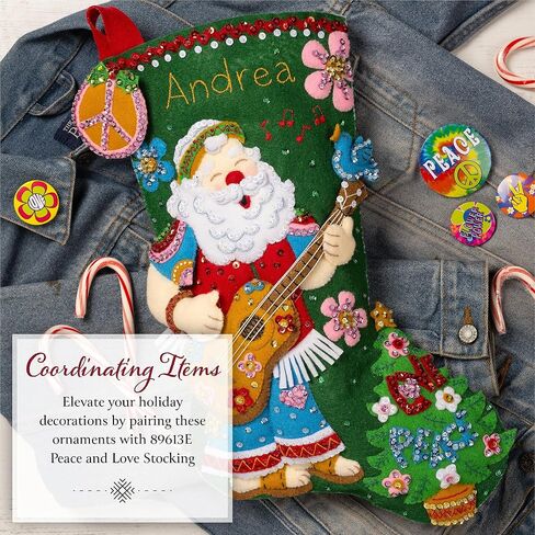 Bucilla, Peace and Love, Felt Applique 6 Piece Ornament Making Kit, Perfect for DIY Arts and Crafts, 89658E in Saudi Arabia