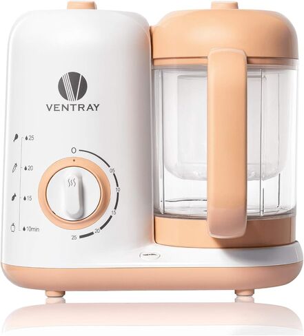 Ventray Baby Food Maker, Puree Food Processor Steamer Blender Cooker Warmer Machine for Toddlers Baby, All-in-one Auto Cooking Easy Clean and BPA-Free - Peach in Kuwait