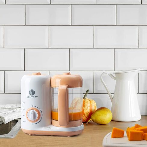 Ventray Baby Food Maker, Puree Food Processor Steamer Blender Cooker Warmer Machine for Toddlers Baby, All-in-one Auto Cooking Easy Clean and BPA-Free - Peach in Kuwait