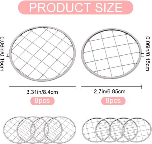 GORGECRAFT 16PCS 2 Sizes Metal Flower Lid Insert Mason Jar Frog Lids Insert Square Grid Organizer Floral Arrangement Glass Bottle Vase Covers Arranging Supplies for Regular Mouth Mason Canning Jars in Saudi Arabia