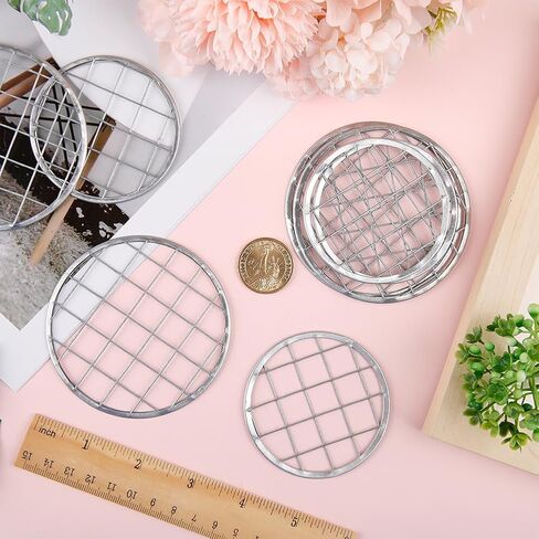 GORGECRAFT 16PCS 2 Sizes Metal Flower Lid Insert Mason Jar Frog Lids Insert Square Grid Organizer Floral Arrangement Glass Bottle Vase Covers Arranging Supplies for Regular Mouth Mason Canning Jars in Saudi Arabia