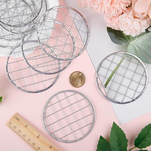 GORGECRAFT 16PCS 2 Sizes Metal Flower Lid Insert Mason Jar Frog Lids Insert Square Grid Organizer Floral Arrangement Glass Bottle Vase Covers Arranging Supplies for Regular Mouth Mason Canning Jars in Saudi Arabia