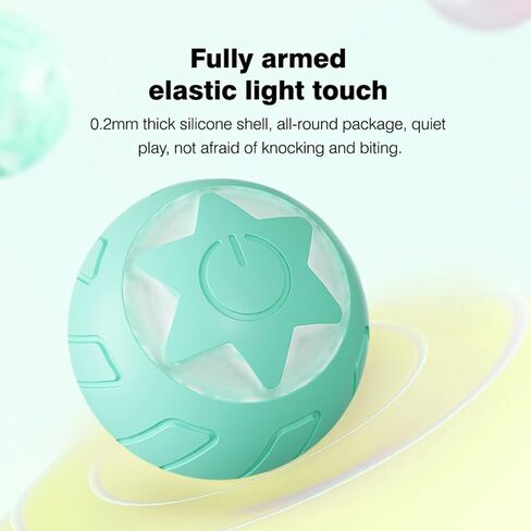 Interactive Cat Toy Ball, Automatic Self Rotating Cat Toys for Indoor Cats, USB Rechargeable Cat Balls with LED Light, Powerball 2.0 Cat Toy, Exercise Toys for Kitten, Blue in Saudi Arabia