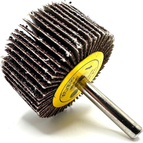 Pro-Graad SuperGrindz 5 Pack 2" x 1" x 1/4" 60 Grit Aluminum Oxide Shank Mounted Abrasive Flap Wheels, Ideal for Metal, Wood, Grinding, Blending, Polishing, Rust & Paint Removal in Kuwait