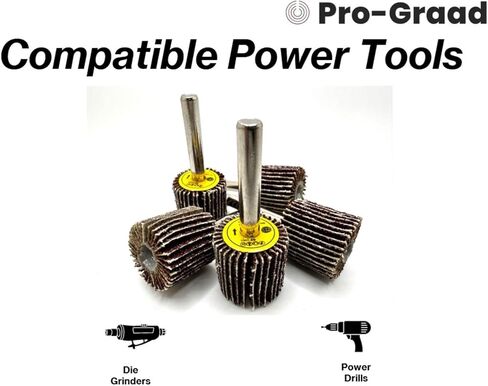 TwistFlex 5 Pack 1" x 1" x 1/4" 40 Grit Aluminum Oxide Shank Mounted Abrasive Flap Wheels, Ideal for Metal, Wood, Grinding, Blending, Polishing, Rust & Paint Removal in Kuwait