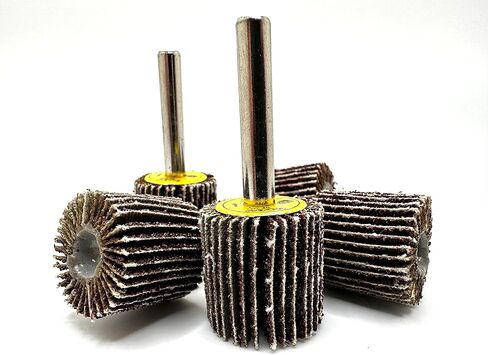 TwistFlex 5 Pack 1" x 1" x 1/4" 40 Grit Aluminum Oxide Shank Mounted Abrasive Flap Wheels, Ideal for Metal, Wood, Grinding, Blending, Polishing, Rust & Paint Removal in Kuwait