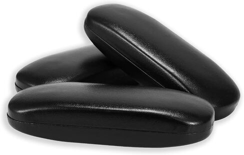 Ingrenlife 3 Pack Eyeglass Case Hard Shell Protector Sunglasses Case Black Glasses Case Hard Shell, 3 Pouch 3 Cleaning Cloth (Black) in Saudi Arabia