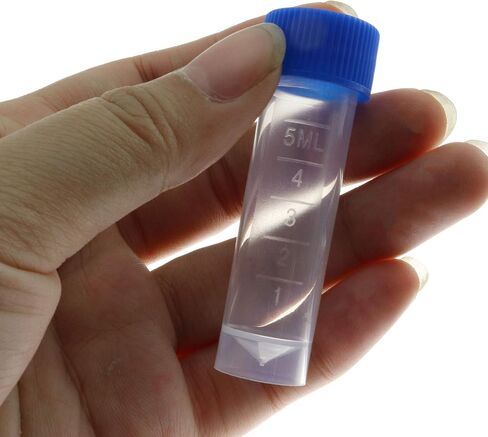 أنبوب اختبار ماجيك آند شل فروزن 50 قطعة 5 مللي أنبوب قارورة بلاستيكي متدرج مع أغطية لولبية زرقاء لتخزين العينات in Kuwait