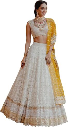 TRENDMALLS Women's Georgette Embroidery Work Lehenga Choli With Dupatta in Saudi Arabia
