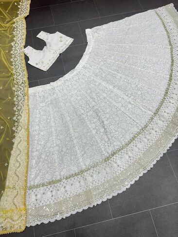 TRENDMALLS Women's Georgette Embroidery Work Lehenga Choli With Dupatta in Saudi Arabia