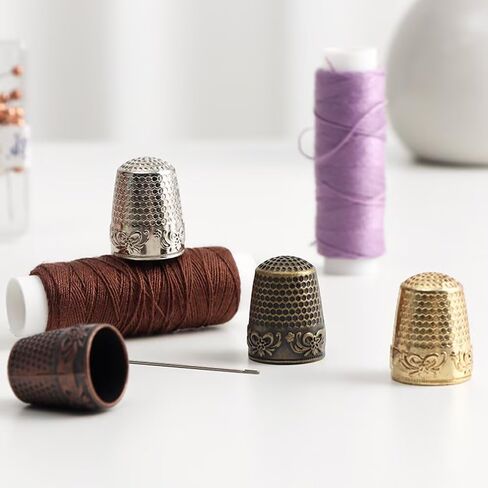 2 Pieces Thimbles for Hand Sewing, Metal Sewing Thimble Finger Protector Accessories in Saudi Arabia