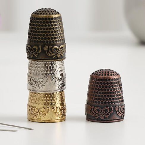 2 Pieces Thimbles for Hand Sewing, Metal Sewing Thimble Finger Protector Accessories in Saudi Arabia