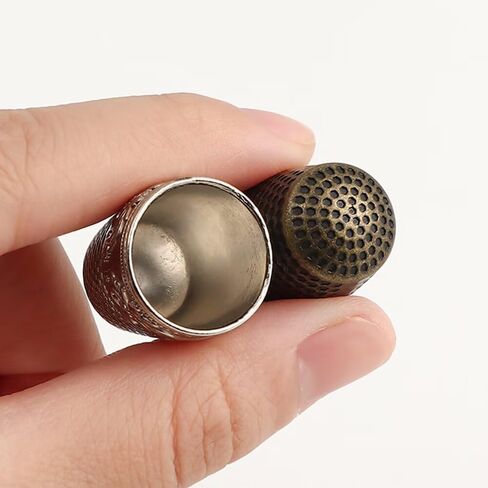 2 Pieces Thimbles for Hand Sewing, Metal Sewing Thimble Finger Protector Accessories in Saudi Arabia