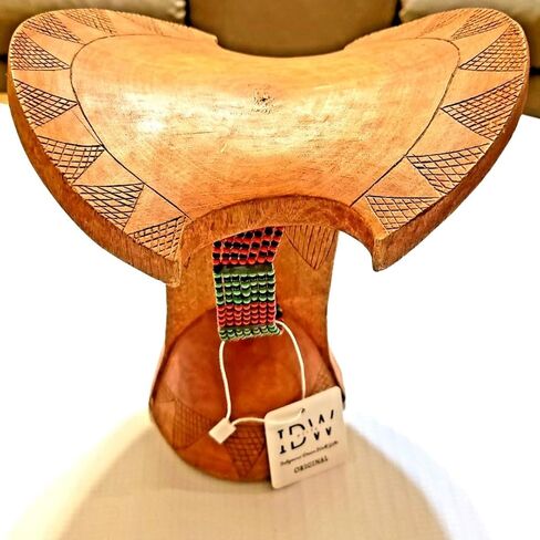 African Headrest, Tribal Ethnographic Art Ethiopian Hamar Tribe Mens Borkoto Design, by IDW in Saudi Arabia