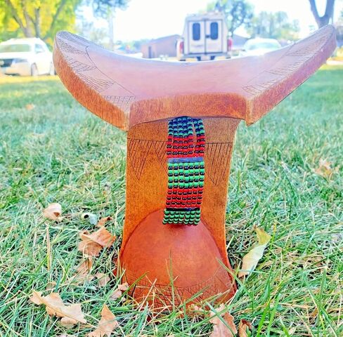 African Headrest, Tribal Ethnographic Art Ethiopian Hamar Tribe Mens Borkoto Design, by IDW in Saudi Arabia