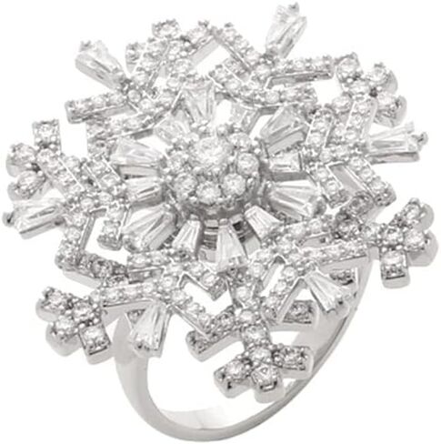 Bleu Clair Snowflake Rings, Funny Rotatable Snowflake Adjustable Big Ring Fidget Rings for Womens in Saudi Arabia