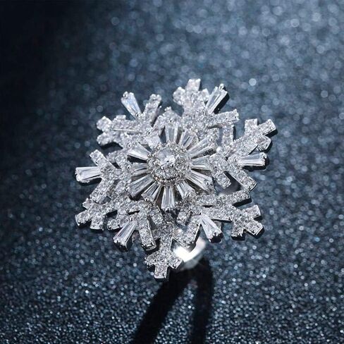 Bleu Clair Snowflake Rings, Funny Rotatable Snowflake Adjustable Big Ring Fidget Rings for Womens in Saudi Arabia