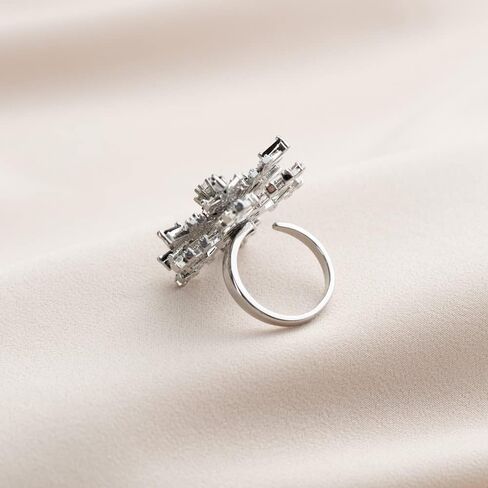 Bleu Clair Snowflake Rings, Funny Rotatable Snowflake Adjustable Big Ring Fidget Rings for Womens in Saudi Arabia