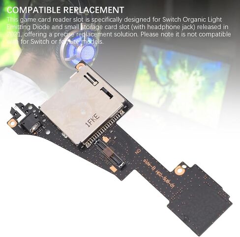 GOWENIC Replacement Game Card Reader for NS OLED, Game Card Reader Cartridge Card Slot Tray with Headphone Jack in Saudi Arabia