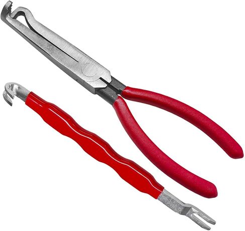 Electrical Disconnect Pliers 37960, Electrical Connector Separator 13120, Automotive Fuel Line Terminal Removal Tool, Spark Plug & Push Tab Style Connector Pliers, Car Electrical Tool Kit (Red) in Saudi Arabia