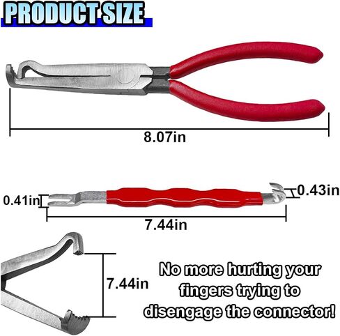Electrical Disconnect Pliers 37960, Electrical Connector Separator 13120, Automotive Fuel Line Terminal Removal Tool, Spark Plug & Push Tab Style Connector Pliers, Car Electrical Tool Kit (Red) in Saudi Arabia