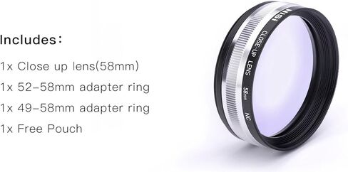 NiSi 49mm NC Close-Up Lens Kit | Close-Up Macro Lens Filter | 49mm Thread, 9 Diopters, Nano Coating, Protective Case, 62mm and 67mm Adapter Rings | Close-Up Macro Photography Accessories in Saudi Arabia