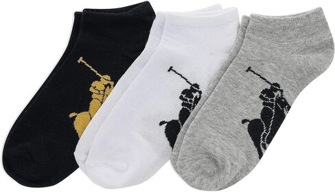 جوارب POLO RALPH LAUREN الرياضية الكلاسيكية للرجال ذات قصة كبيرة ذات قصة منخفضة - مجموعة من 3 أزواج - راحة قطنية ناعمة وخفيفة الوزن in Saudi Arabia