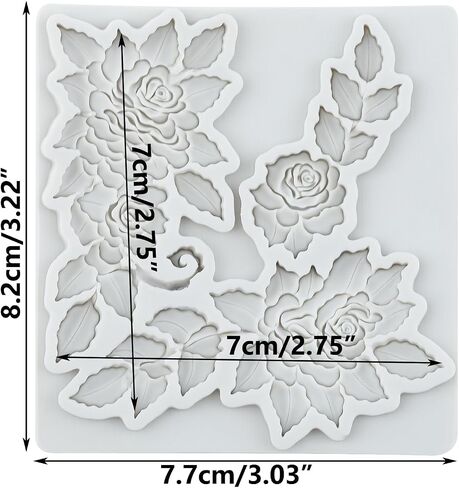 Rose Flower Polymer Clay Mold Rose and Leaves Silicone Molds for DIY Crafts Epoxy Resin Casting Air Dry Polymer Clay Plaster Jewelry Making in Saudi Arabia
