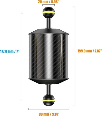 Sea frogs Carbon Fiber Float Arm D60mm, 7'', for Ultralight, Aquatic Arm, Buoyancy Provided 240g, Underwater Camera System Diving Tray Video Light/Strobe GA-5 in Saudi Arabia
