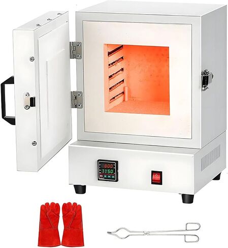2000w Tabletop Muffle Furnace,1150℃ Electric Kiln for Jewelry Casting,Burnout Oven with 4-Sided Heating,Suitable for Lab Sintering & Home Pottery in Saudi Arabia