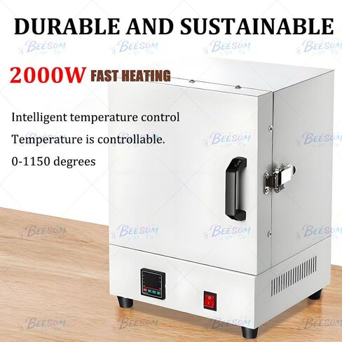 2000w Tabletop Muffle Furnace,1150℃ Electric Kiln for Jewelry Casting,Burnout Oven with 4-Sided Heating,Suitable for Lab Sintering & Home Pottery in Saudi Arabia