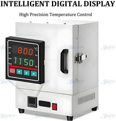 2000w Tabletop Muffle Furnace,1150℃ Electric Kiln for Jewelry Casting,Burnout Oven with 4-Sided Heating,Suitable for Lab Sintering & Home Pottery in Saudi Arabia