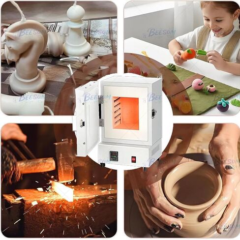 2000w Tabletop Muffle Furnace,1150℃ Electric Kiln for Jewelry Casting,Burnout Oven with 4-Sided Heating,Suitable for Lab Sintering & Home Pottery in Saudi Arabia