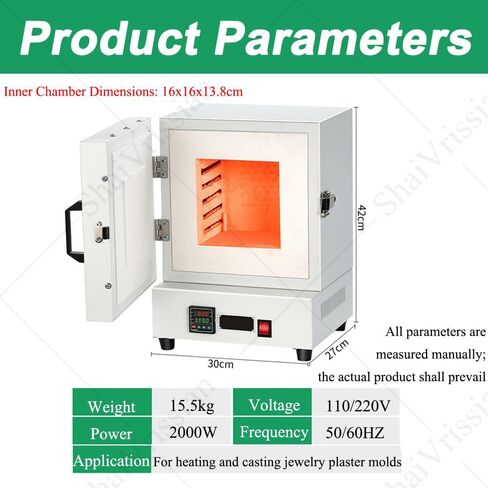 Electric Kiln Furnace,Electric Burnout Oven Kiln,1150℃ Metal Melting Furnace,Rapid Heating,Intelligent Digital Display Screen,for Jewelry Making and DIY Projects in Saudi Arabia